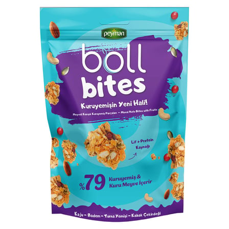 4 Adet Peyman Boll Bites Meyveli Kuruyemiş Parça 150 G