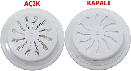 Ayarlı Doğalgaz Cam Menfezi Beyaz Ø18cm - Aç-Kapa Ayarlanabilir Soğuk Hava Engelleyen Cam Menfezi - Şeffaf Panel Hava Kapaklı Havalandırma Menfezi
