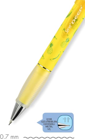 SERVE DEEP MEKANIK KURSUN KALEM 07MM FOS SARI ANANAS &amp; MUZ