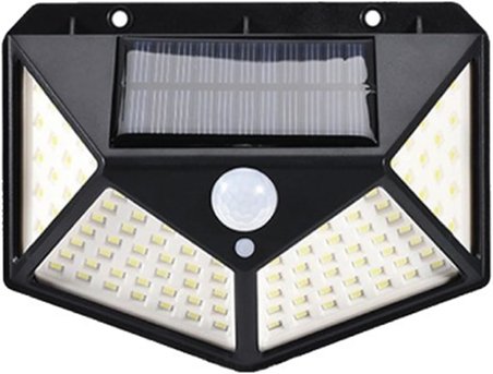 100 LED'li Güneş Enerjili Solar Duvar Apliği - 1200 Lümen Hareket Sensörlü 3 Modlu Bahçe Aydınlatması, Duvar Armatürü IP65 Su Geçirmez, 270° Geniş Açı, Siyah