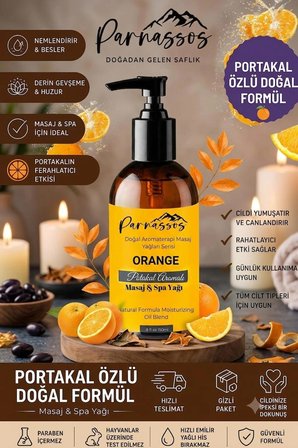 Parnassos Portakal Masaj Yağı 150 ML – Canlandırıcı Narenciye Aroması, İpeksi Doku ve Enerji Veren Masaj Keyfi