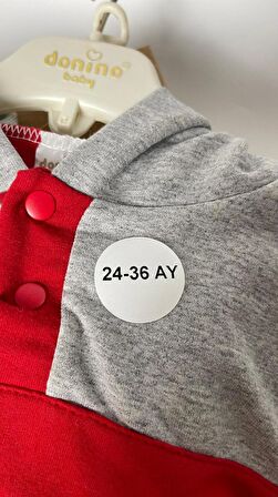 24-36 Ay Yazılı Beden Etiketi Yuvarlak Yapışkanlı 3x3 cm 150 Adet