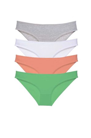 4 adet Süper Eko Set Likralı Kadın Slip Külot Gri Beyaz Pudra Yeşil