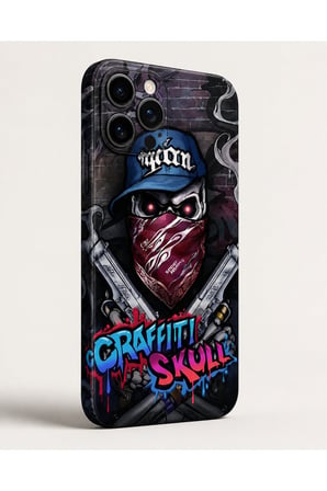 Graffiti Skull — Tüm Telefon Modellerine Uyumlu Kaplama- Sipariş Sonrası Marka ve Modelinizi İletiniz