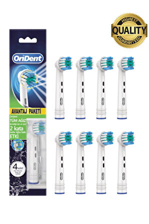 Pro Cleaning Oral B Uyumlu 8 Adet Yedek Başlık – Günlük Derin Temizlik & Premium Quality
