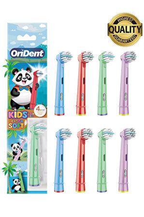 Panda Kids - Çocuklara Özel Oral B Uyumlu 8 Adet Yedek Başlık – Nazik Temizlik ve Diş Eti Koruması