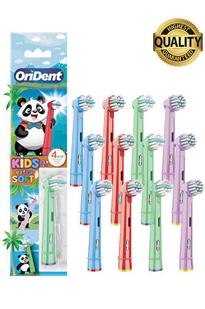 Panda Kids - Çocuklara Özel Oral B Uyumlu 12 Adet Yedek Başlık – Nazik Temizlik ve Diş Eti Koruması