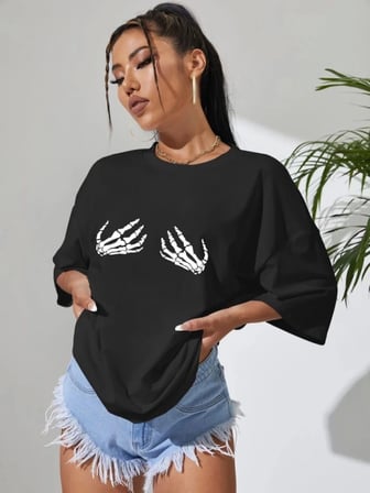 Modi Green Baskılı T-shirt - Siyah