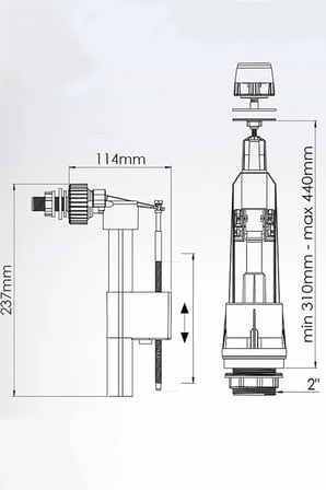 Kolay Kurulumlu Tunanalet Klozet İç Rezernanuarı, , Tek Ebat