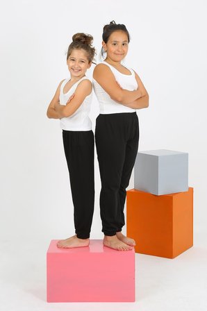 Modi Kız Çocuk Sıfır Kol Beyaz Penye Pijama Takım 20433