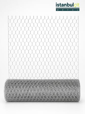 İstanbul Çit Metal Galvaniz Kümes Teli 1 İnç - 25 mm 0,30 mm 100 cm x 20 m