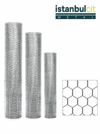 İstanbul Çit Metal Galvaniz Kümes Teli 1 İnç - 25 mm 0,30 mm 100 cm x 20 m