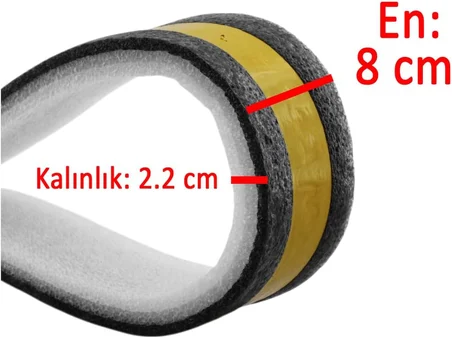 Yapışkanlı Kapı Altı Eşik Süngeri İnce Köpük Soğuk İzolasyon Bandı Fitili 90 cm Toz Böcek Engelleme