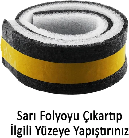 Yapışkanlı Kapı Altı Eşik Süngeri İnce Köpük Soğuk İzolasyon Bandı Fitili 90 cm Toz Böcek Engelleme
