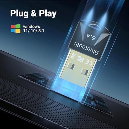 PX-BTU54 Bluetooth 5.4 Nano USB Adaptör, PC Notebook Laptop İçin Mini Bluetooth V5.4 Dongle, Kulaklık Hoparlör Klavye Mouse Gamepad Bağlantı Adaptörü, Windows 11/10 Uyumlu