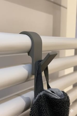 Havlu Askılığı, 6'lı Set, Duşakabin ve Havlupan Petek için, Banyo Mutfak Kancalı (Gri)