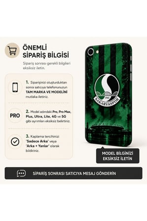 Sakaryaspor — Tüm Telefonlara Uyumlu Kaplama | Sipariş Sonrası Marka ve Modelinizi İletiniz