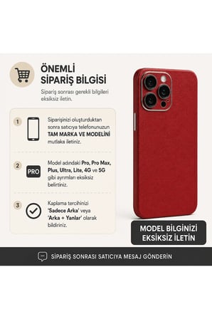 Kızıl Deri — Tüm Telefonlara Uyumlu Kaplama | Sipariş Sonrası Marka ve Modelinizi İletiniz