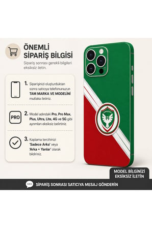 Amed Yeşil Kırmızı — Tüm Telefonlara Uyumlu Kaplama | Sipariş Sonrası Marka ve Modelinizi İletiniz