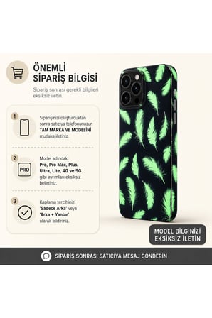 Fosforlu Gece Tüyleri — Tüm Telefonlara Uyumlu Kaplama | Sipariş Sonrası Marka ve Modelinizi İletiniz