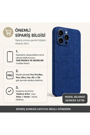 Gece Mavisi Dokuma — Tüm Telefonlara Uyumlu Kaplama | Sipariş Sonrası Marka ve Modelinizi İletiniz