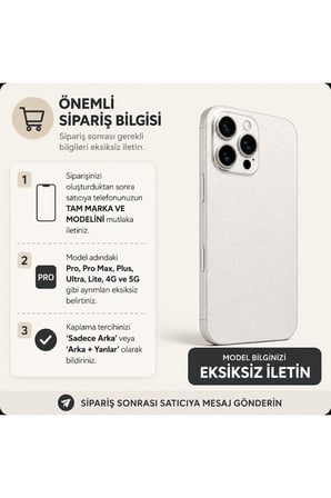 İnci Beyaz Dokulu — Tüm Telefonlara Uyumlu Kaplama | Sipariş Sonrası Marka ve Modelinizi İletiniz