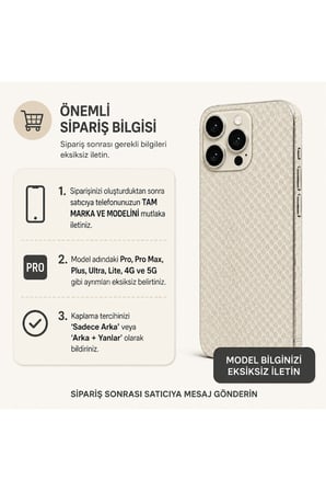 Fildişi Yılan Derisi -Tüm Telefonlara Uyumlu Kaplama | Sipariş Sonrası Marka ve Modelinizi İletiniz