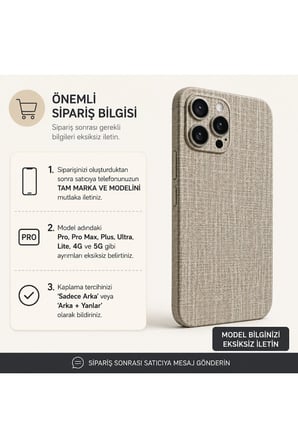 Kum Beji Dokuma — Tüm Telefonlara Uyumlu Kaplama | Sipariş Sonrası Marka ve Modelinizi İletiniz