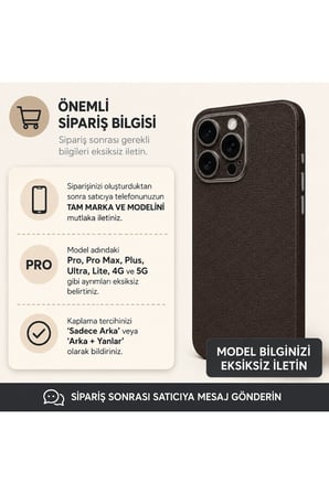 Gece Espresso Deri — Tüm Telefonlara Uyumlu Kaplama | Sipariş Sonrası Marka ve Modelinizi İletiniz