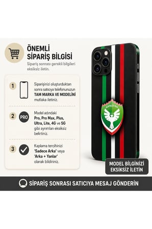 Amed Spor Siyah — Tüm Telefonlara Uyumlu Kaplama | Sipariş Sonrası Marka ve Modelinizi İletiniz