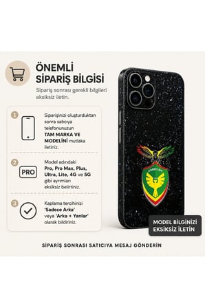 Gece Siyahı Amed — Tüm Telefonlara Uyumlu Kaplama | Sipariş Sonrası Marka ve Modelinizi İletiniz
