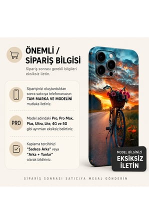 Gün Batımı Bisikleti — Tüm Telefon Modellerine Uyumlu Kaplama- Sipariş Sonrası Marka ve Modelinizi İletiniz
