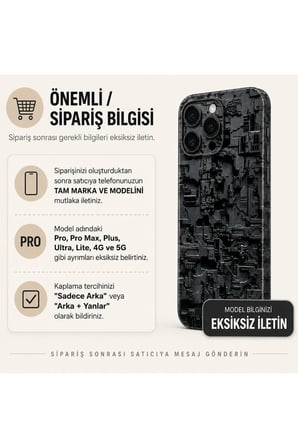 Siber Mekanik Siyah — Tüm Telefon Modellerine Uyumlu Kaplama - Sipariş Sonrası Marka ve Modelinizi İletiniz