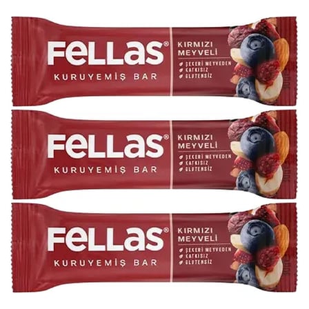 5 Adet Fellas Kırmızı Meyveli Kuruyemiş Bar