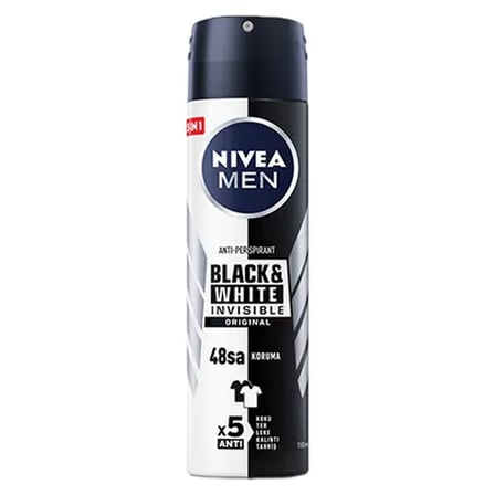 4 Adet Nivea Men Invisible Black & White Original Sprey Deodorant