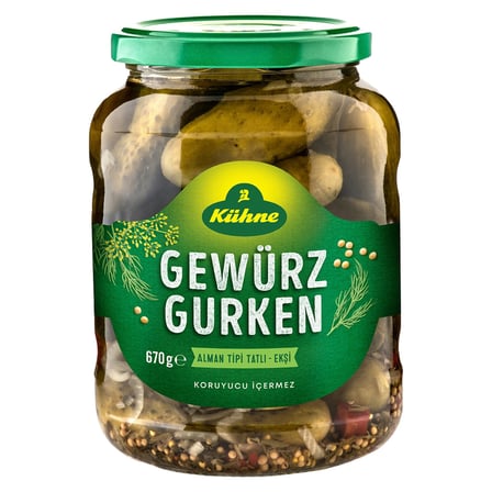 2 Adet Kühne Salatalık Turşusu Alman Tipi 670 G