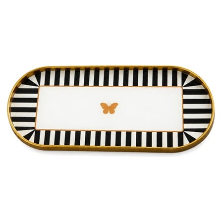 3 Adet Bee Home Oval Desenli Sunumluk 12x30x2 Cm