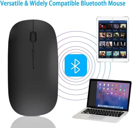 Bluetooth fare, şarj edilebilir hafif kablosuz fare, MacBook Pro/Air/Android/iOS tablet/dizüstü bilgisayar/PC/Mac/bilgisayar