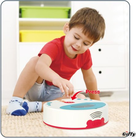 Giffy/Oyuncak Pilli Robot Süpürge Sesli Ve Işıklı Gerçek Süpürme Özelliği Ve Sürekli Farklı Yönlere Giden Oyuncak Robot Süpürge Oyuncağı