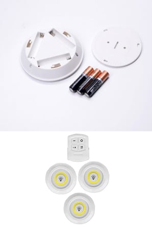 3lü Uzaktan Kumandalı Yapışkanlı Kablosuz Led Spot Lambalar (2)