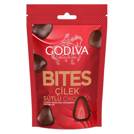 2 Adet Godiva Freeze Dried Sütlü Çikolata Kaplı Çilek Draje 80 G