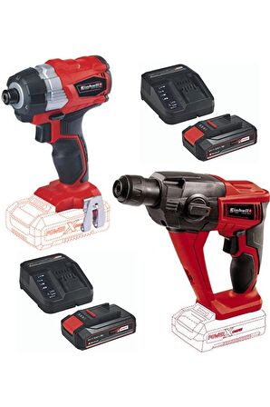 Einhell TE-CI 18 BL 2.5 Ah Çift Akülü Darbeli Vidalama + TE-HD 18 Li Matkap Set