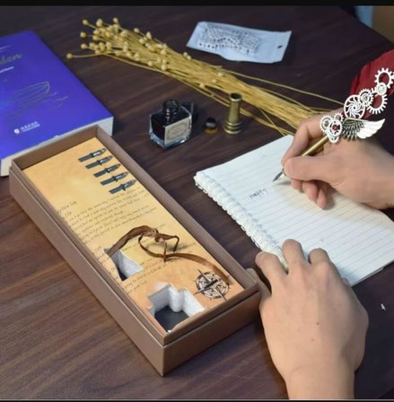 MR Tüylü Özel Tasarım Divit Hokka Kalem Seti Ofis,Sevgili,Öğretmenler Günü,Yılbaşı Hediye (Turkuaz)
