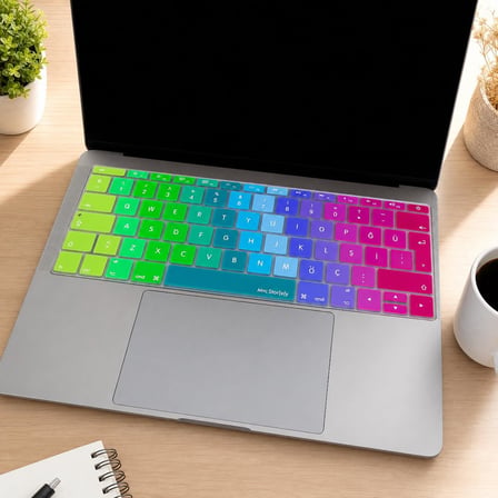 Türkçe Q Klavye Koruyucu MacBook A1534 A1708 Uyumlu UK Avrupa Ters L Enter Silikon Klavye Koruyucu İngilizce Klavyeyi Türkçe Yapma Pembe Yeşil