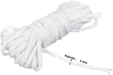 X-Perk İp Mum Fitili 5 Metre Çap 3 mm