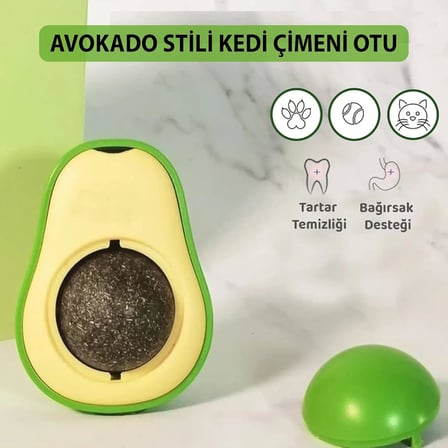 gobypet always the best Avokado Kedi Nanesi, Kedi Otu Topu, Kedi Oyuncağı, Yapışkanlı Doğal Kedi Yalama Topu, Kedi Oyuncağı, Yenilebilir Kedi Nanesi, Arkası Yapışkanlı Kedi Oyuncağı