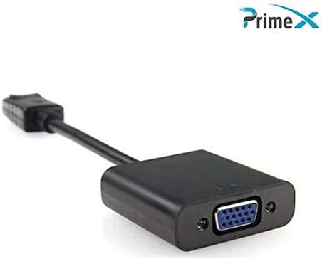 PrimeX PX-1320 DisplayPort to VGA Aktif Dönüştürücü, DP Erkek to VGA Dişi Görüntü Çevirici Adaptör, PC Anakart Ekran Kartı DisplayPort Çıkışından VGA Monitör Projeksiyon Bağlantı Aparatı, 20 cm