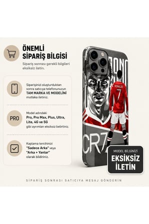 CR7 Kırmızı Gri — Tüm Telefon Modellerine Uyumlu Kaplama- Sipariş Sonrası Marka ve Modelinizi İletiniz