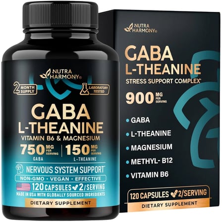 Gaba L-Theanine Stress Support Comlex 900 mg 120 Capsules ( 5 in 1 )