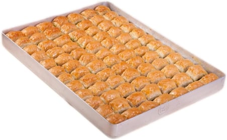 Albergio Alüminyum Baklava Tepsisi 35x25 cm 3 cm Derinlik 600 gr Fırın Tepsisi Gri